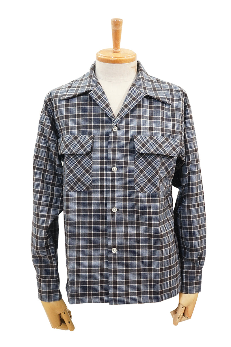 Wool Check 2 Flap Open Shirt