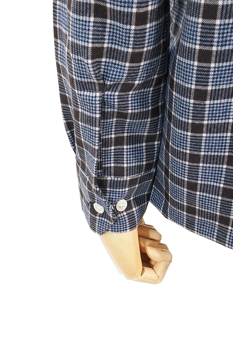 Wool Check 2 Flap Open Shirt