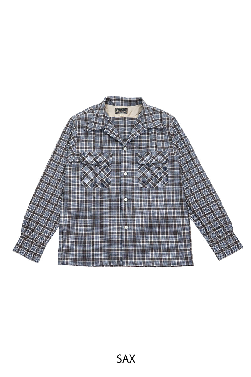 Wool Check 2 Flap Open Shirt